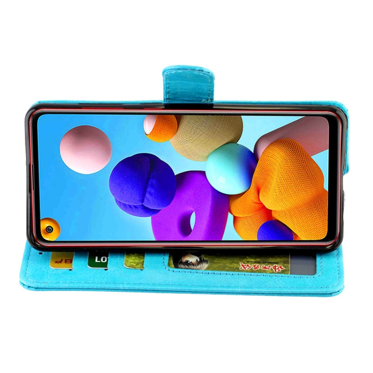For Samsung Galaxy A21S Crazy Horse Texture Leather Horizontal Flip Protective Case with Holder & Card Slots & Wallet & Photo Frame