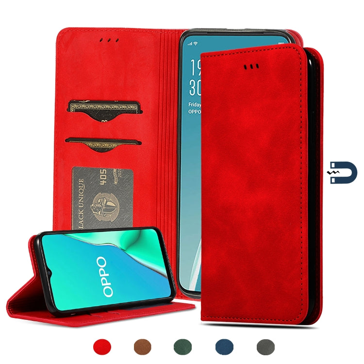 For OPPO Reno 2Z & Reno 2F Retro Skin Feel Business Magnetic Horizontal Flip Leather Case