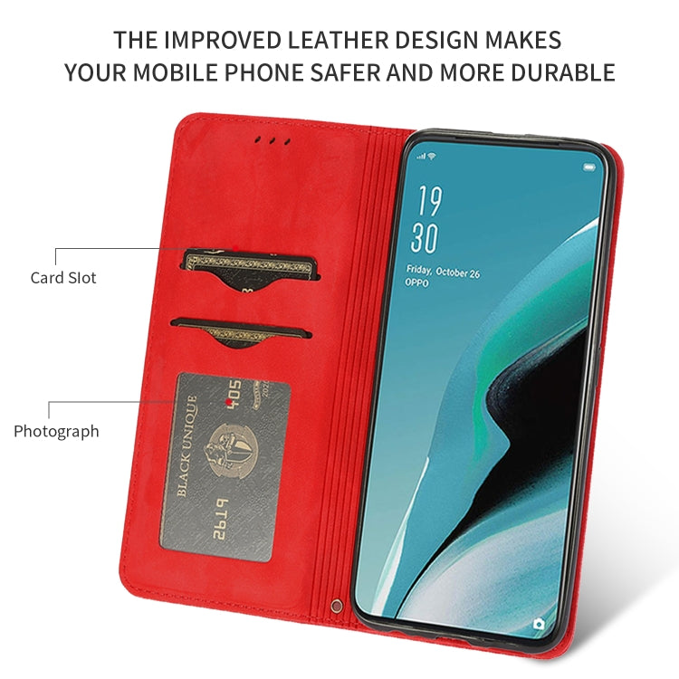 For OPPO Reno 2Z & Reno 2F Retro Skin Feel Business Magnetic Horizontal Flip Leather Case