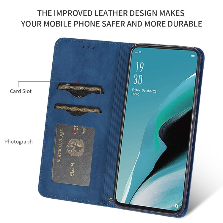For OPPO Reno 2Z & Reno 2F Retro Skin Feel Business Magnetic Horizontal Flip Leather Case