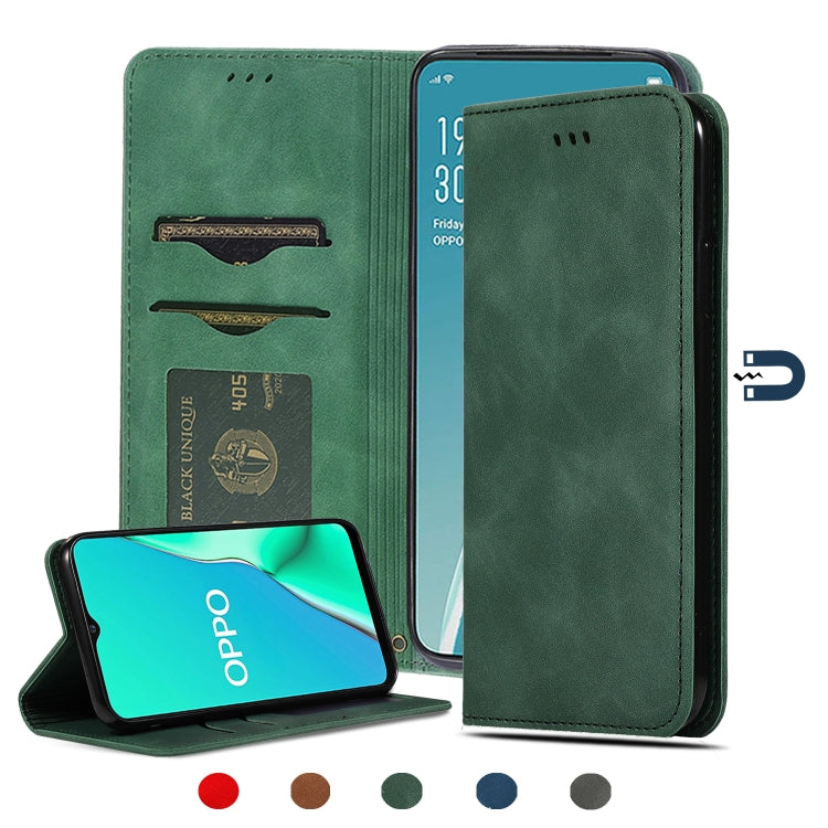 For OPPO Reno 2Z & Reno 2F Retro Skin Feel Business Magnetic Horizontal Flip Leather Case