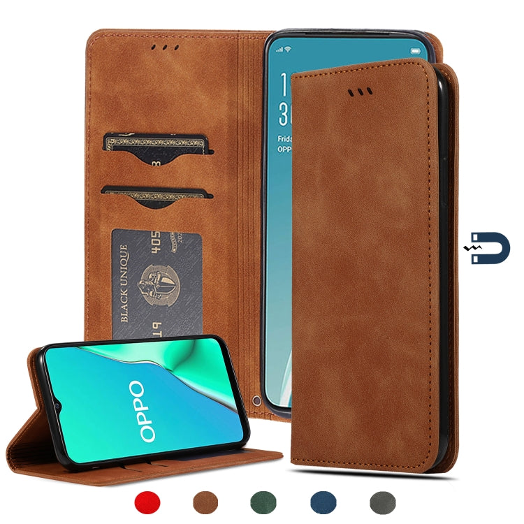 For OPPO Reno 2Z & Reno 2F Retro Skin Feel Business Magnetic Horizontal Flip Leather Case