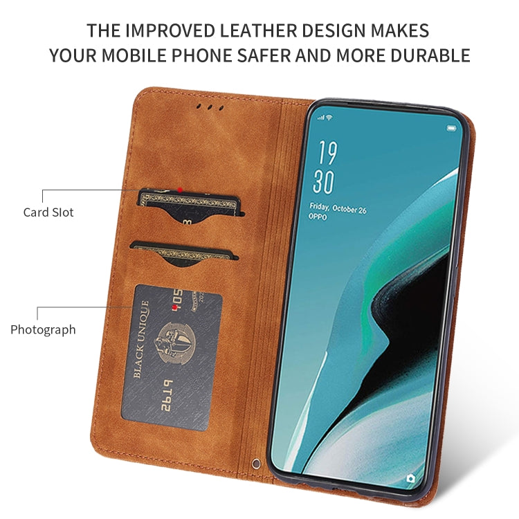 For OPPO Reno 2Z & Reno 2F Retro Skin Feel Business Magnetic Horizontal Flip Leather Case