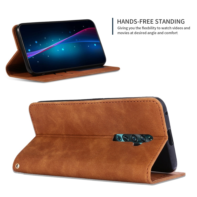 For OPPO Reno 2Z & Reno 2F Retro Skin Feel Business Magnetic Horizontal Flip Leather Case