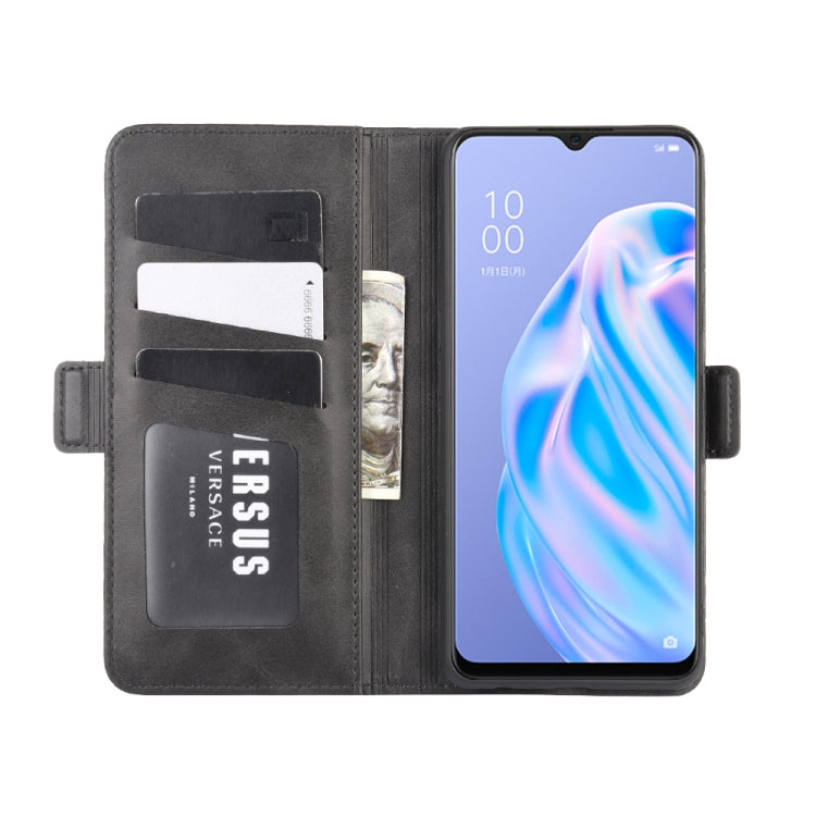 For OPPO Reno 3A (Japanese Version) Dual-side Magnetic Buckle Horizontal Flip Leather Case with Holder & Card Slots & Wallet