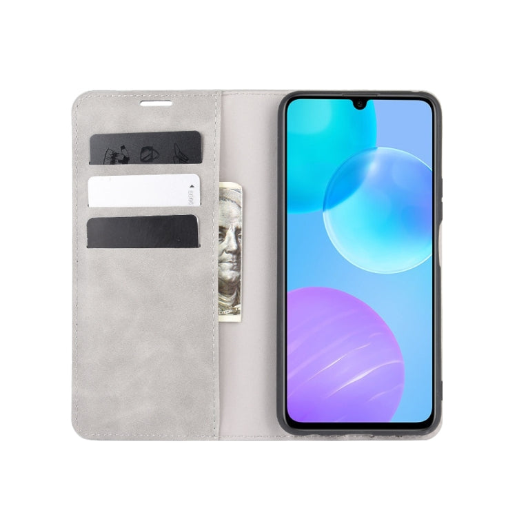 For Huawei Honor 30 Lite/30 Youth Retro-skin Business Magnetic Suction Leather Case with Holder & Card Slots & Wallet