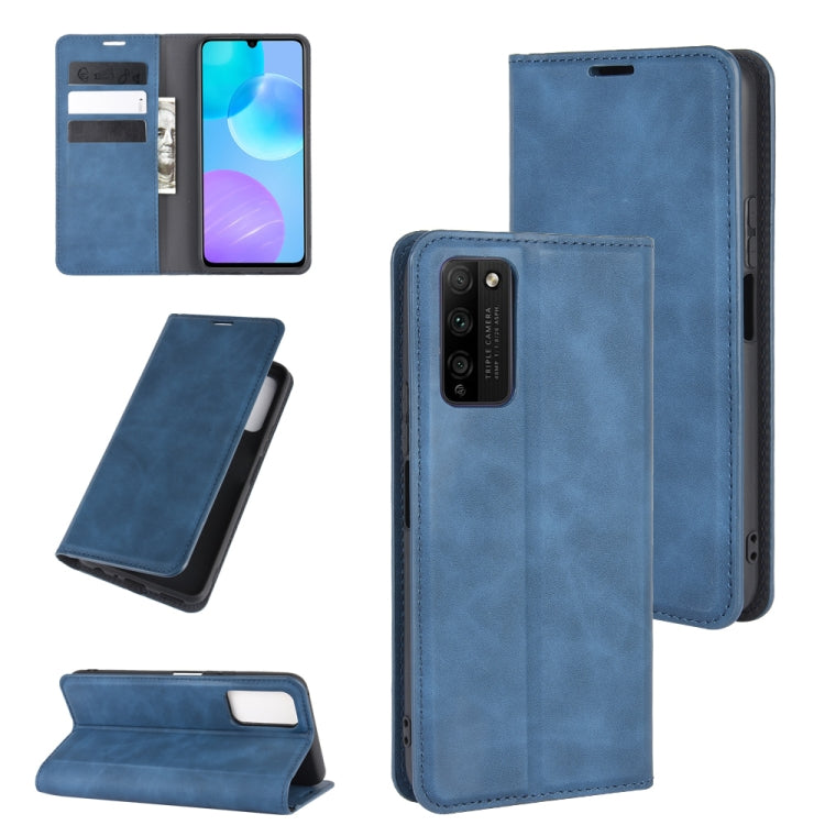 For Huawei Honor 30 Lite/30 Youth Retro-skin Business Magnetic Suction Leather Case with Holder & Card Slots & Wallet