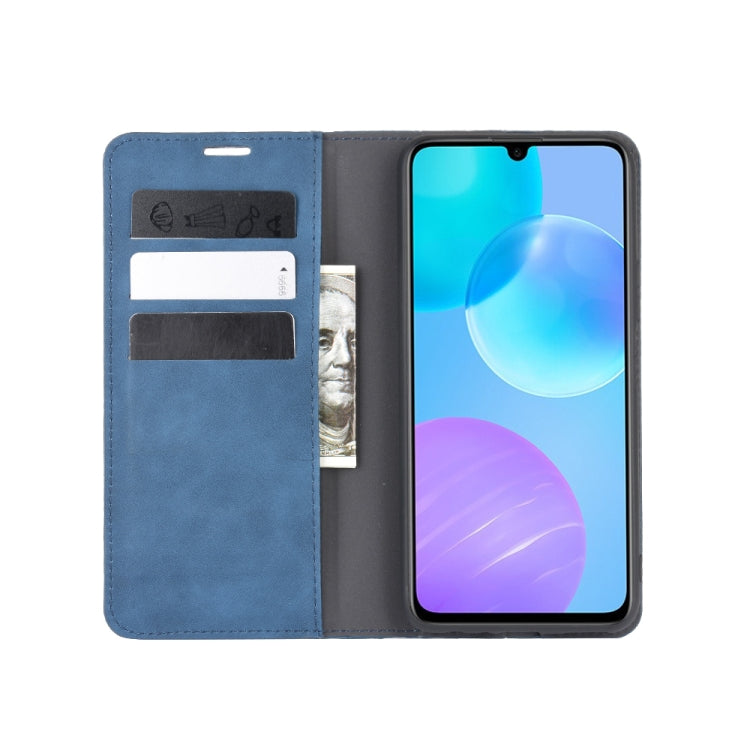 For Huawei Honor 30 Lite/30 Youth Retro-skin Business Magnetic Suction Leather Case with Holder & Card Slots & Wallet