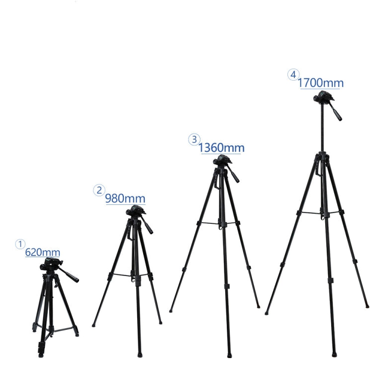 L-3600 Live Tripod with Three-Dimensional Damping Gimbal  Detachable Quick Release Plate  Height Adjustment 62-170cm for SLR Camera  Live Light  Projector ( Black)