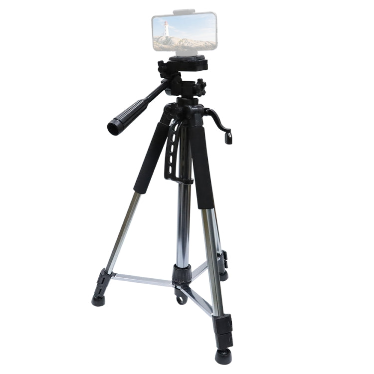 L-1200 Camera Tripod Live Broadcast Bracket For Mobile Phones, Cameras, Projectors 55-148CM Universal Adjustable Tripod (Silver)