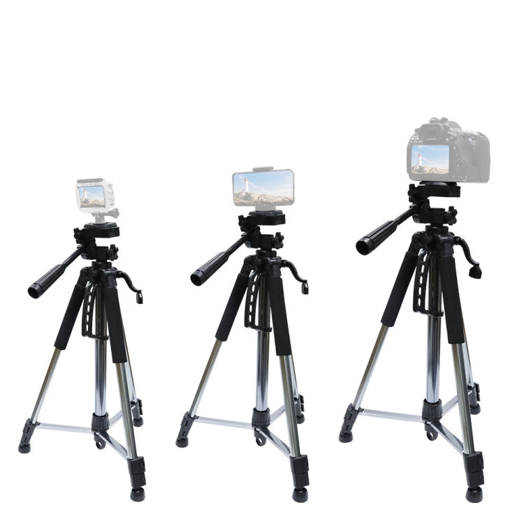 L-1200 Camera Tripod Live Broadcast Bracket For Mobile Phones, Cameras, Projectors 55-148CM Universal Adjustable Tripod (Silver)