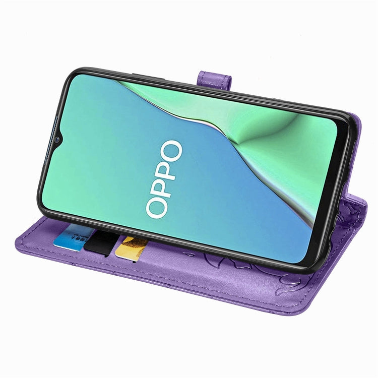 For OPPO A5 (2020) / A9 (2020) Cute Cat and Dog Embossed Horizontal Flip Leather Case with Holder & Card Slots & Wallet & Cartoon Clasp & Lanyard