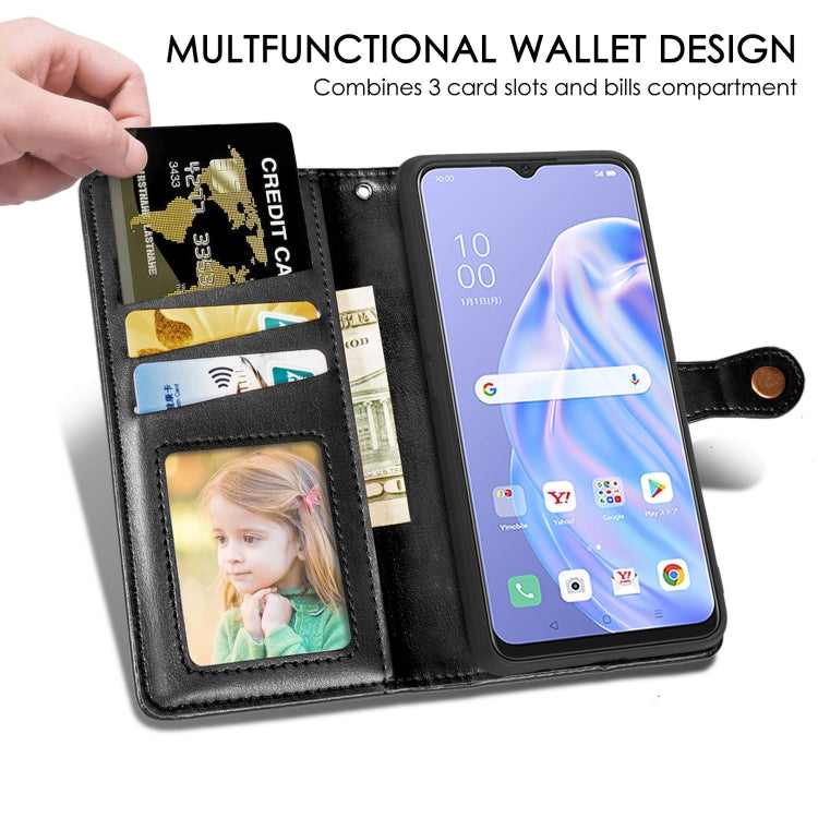 For OPPO A8 Solid Color Leather Buckle Phone Case with Lanyard & Photo Frame & Card Slot & Wallet & Stand Function