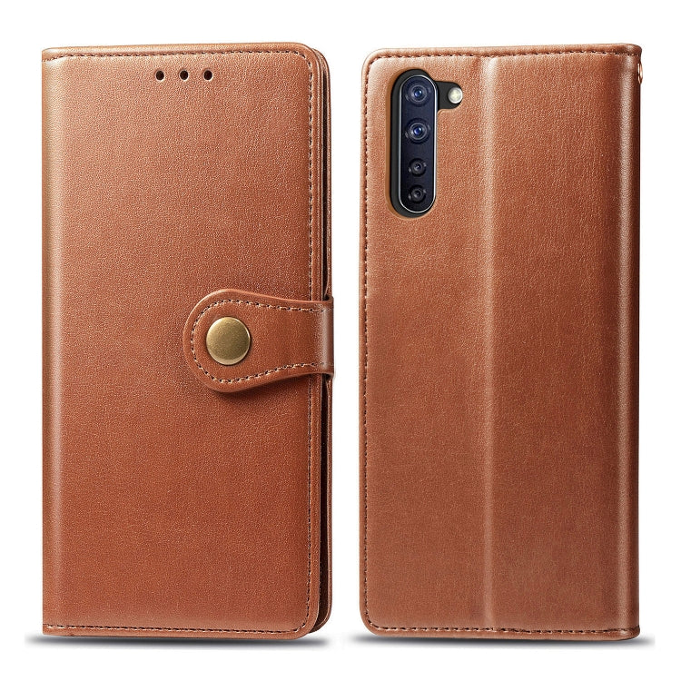 For OPPO Reno3 A Solid Color Leather Buckle Phone Case with Lanyard & Photo Frame & Card Slot & Wallet & Stand Function