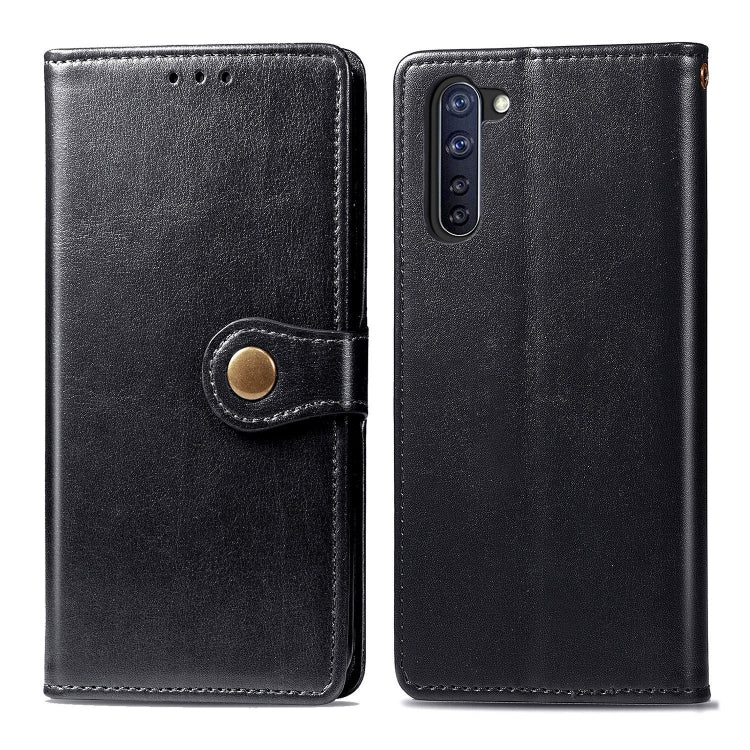 For OPPO Reno3 A Solid Color Leather Buckle Phone Case with Lanyard & Photo Frame & Card Slot & Wallet & Stand Function