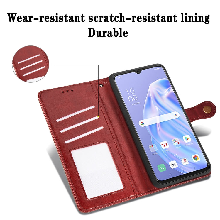 For OPPO Reno3 A Solid Color Leather Buckle Phone Case with Lanyard & Photo Frame & Card Slot & Wallet & Stand Function