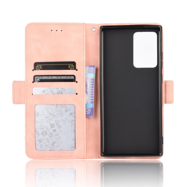For Samsung Galaxy Note20 Wallet Style Skin Feel Calf Pattern Leather Case with Separate Card Slot