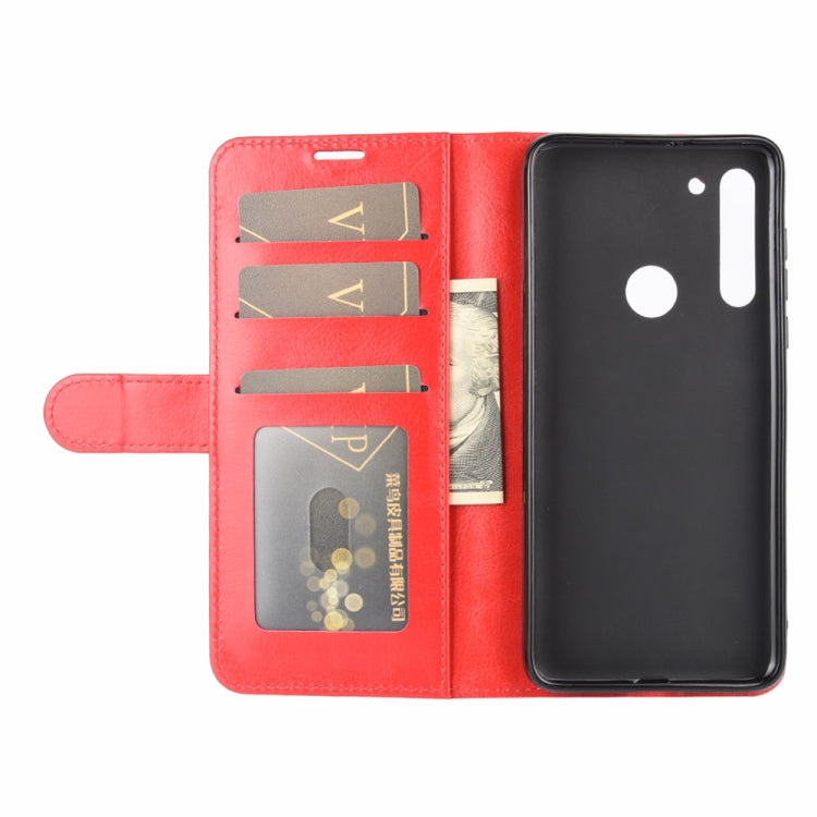 For Motorola Moto G8 R64 Texture Single Horizontal Flip Protective Case with Holder & Card Slots & Wallet& Photo Frame