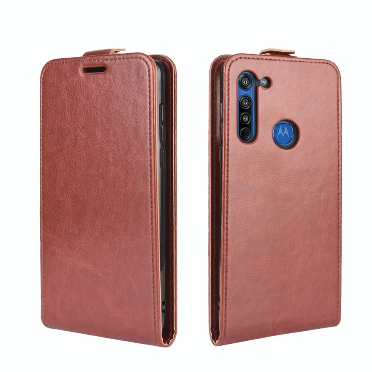 For Motorola Moto G8 R64 Texture Single Vertical Flip Leather Protective Case with Card Slots & Photo Frame