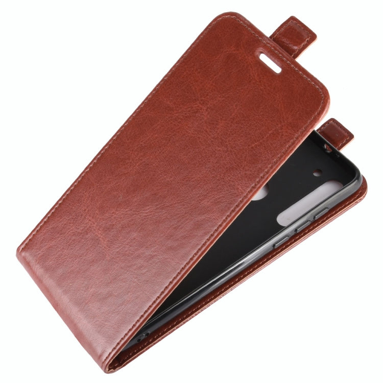 For Motorola Moto G8 R64 Texture Single Vertical Flip Leather Protective Case with Card Slots & Photo Frame