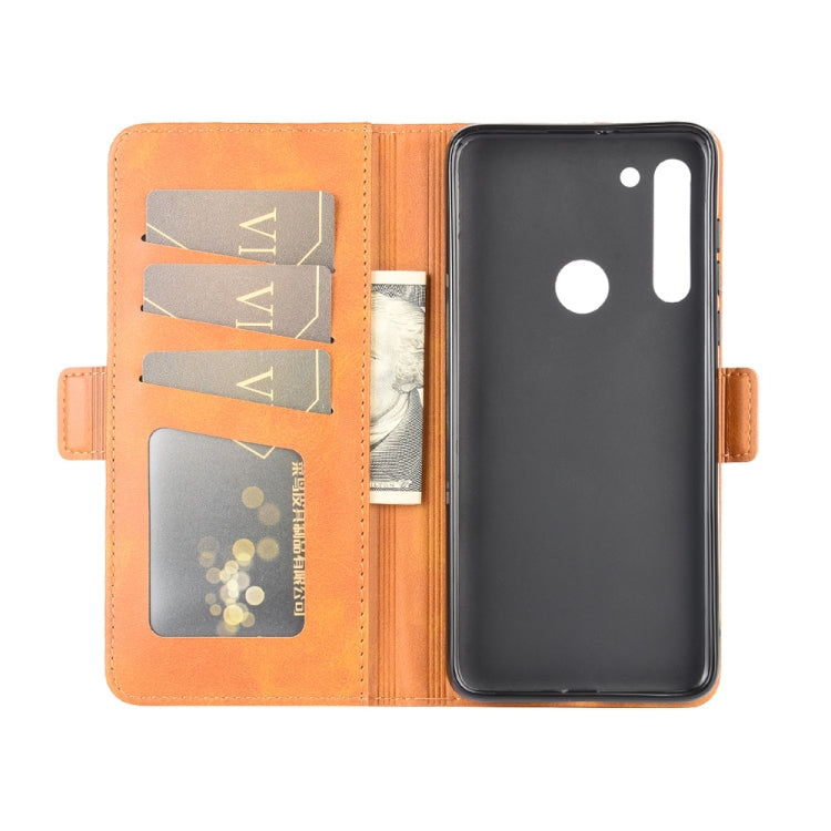 For Motorola Moto G8 Dual-side Magnetic Buckle Horizontal Flip Leather Case with Holder & Card Slots & Wallet