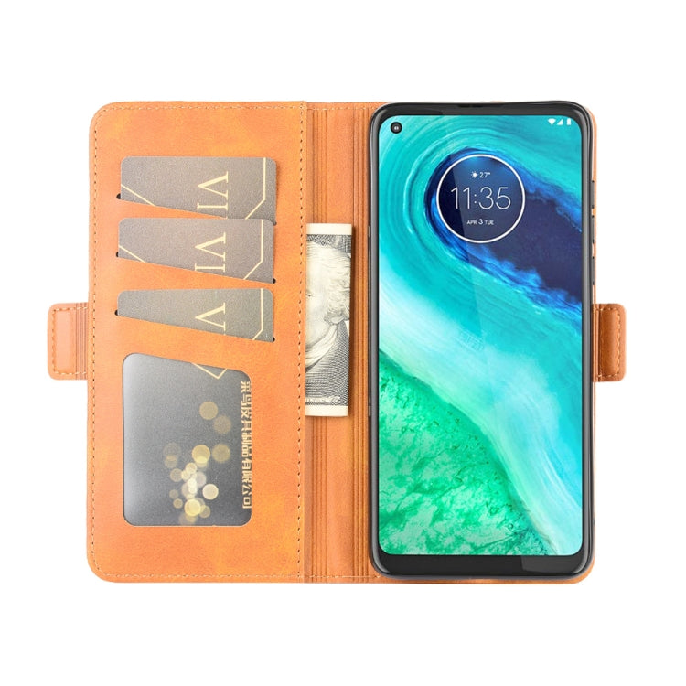 For Motorola Moto G8 Dual-side Magnetic Buckle Horizontal Flip Leather Case with Holder & Card Slots & Wallet