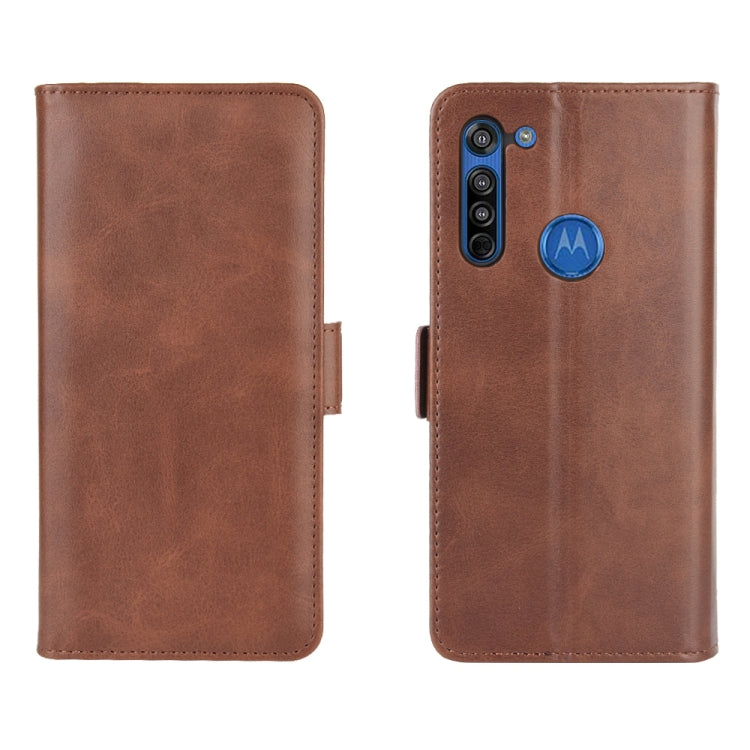 For Motorola Moto G8 Dual-side Magnetic Buckle Horizontal Flip Leather Case with Holder & Card Slots & Wallet