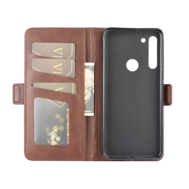 For Motorola Moto G8 Dual-side Magnetic Buckle Horizontal Flip Leather Case with Holder & Card Slots & Wallet