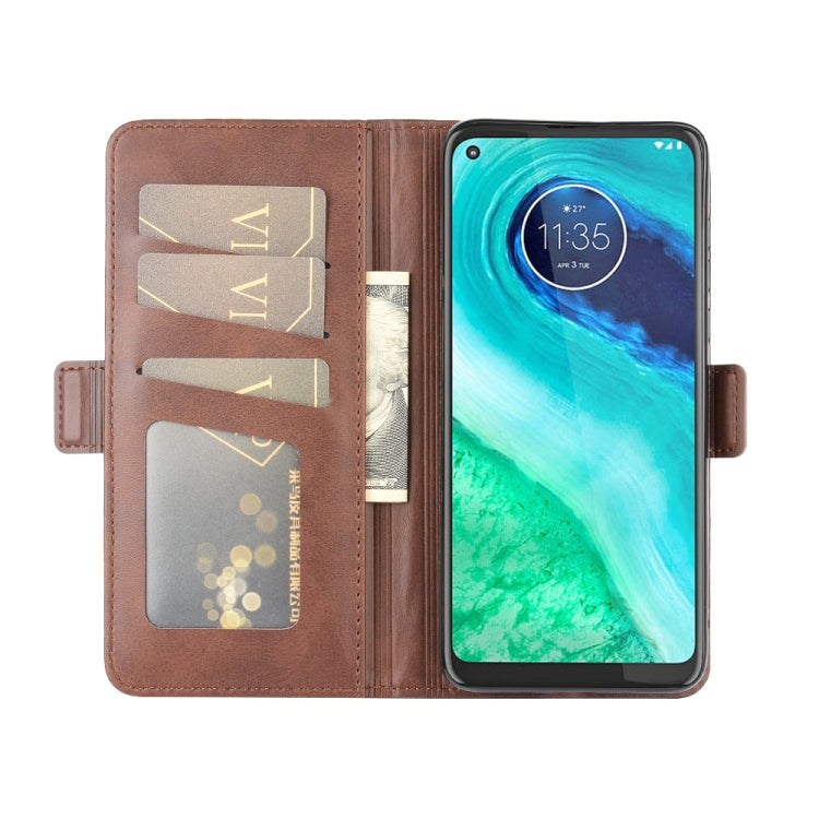 For Motorola Moto G8 Dual-side Magnetic Buckle Horizontal Flip Leather Case with Holder & Card Slots & Wallet