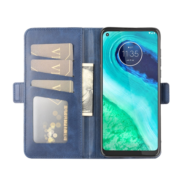 For Motorola Moto G8 Dual-side Magnetic Buckle Horizontal Flip Leather Case with Holder & Card Slots & Wallet