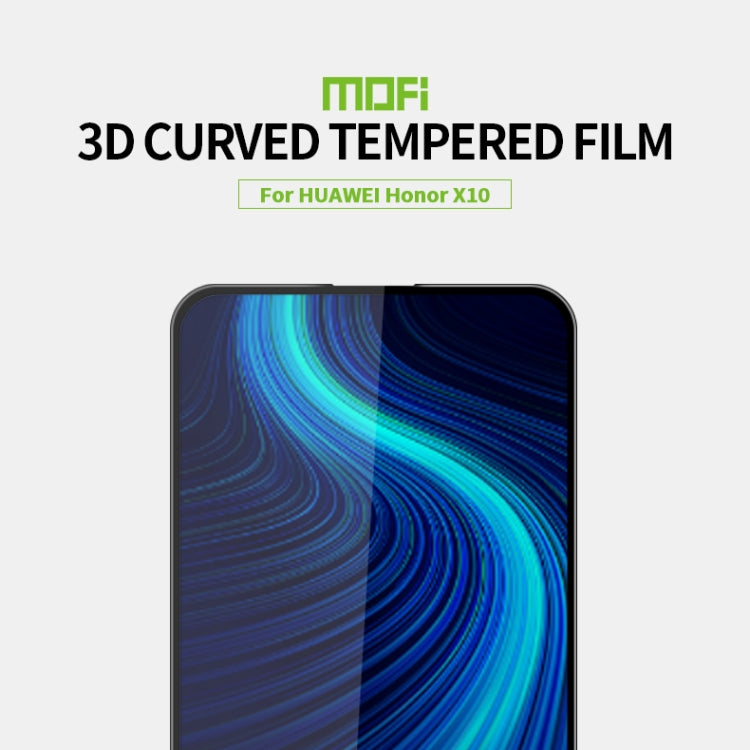 For Huawei Honor X10 MOFI 9H 3D Explosion-proof Curved Screen Tempered Glass Film(Black)