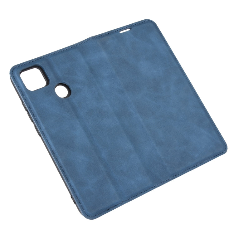 For Xiaomi Redmi 9C Retro-skin Business Magnetic Suction Leather Case with Holder & Card Slots & Wallet