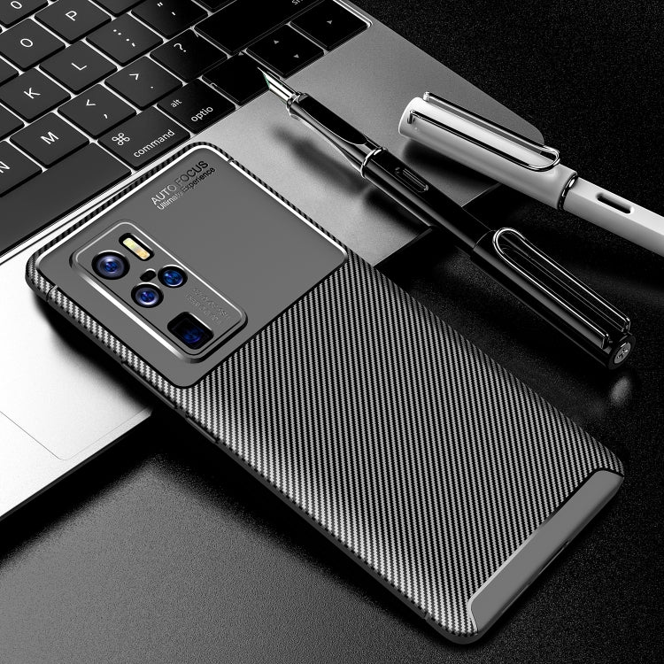 For vivo X50 Pro+ Carbon Fiber Texture Shockproof TPU Case