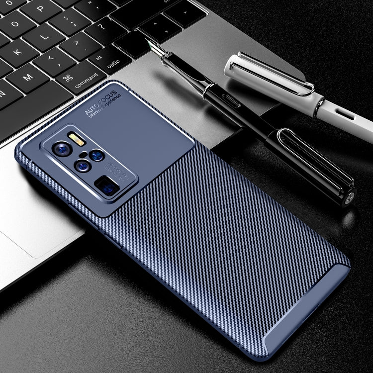 For vivo X50 Pro+ Carbon Fiber Texture Shockproof TPU Case