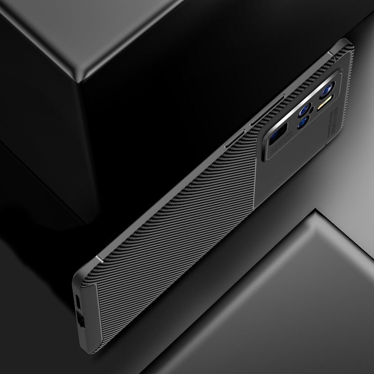 For vivo X50 Pro+ Carbon Fiber Texture Shockproof TPU Case