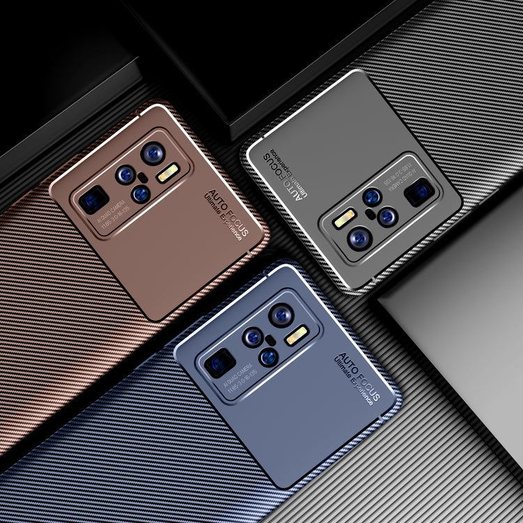 For vivo X50 Pro+ Carbon Fiber Texture Shockproof TPU Case
