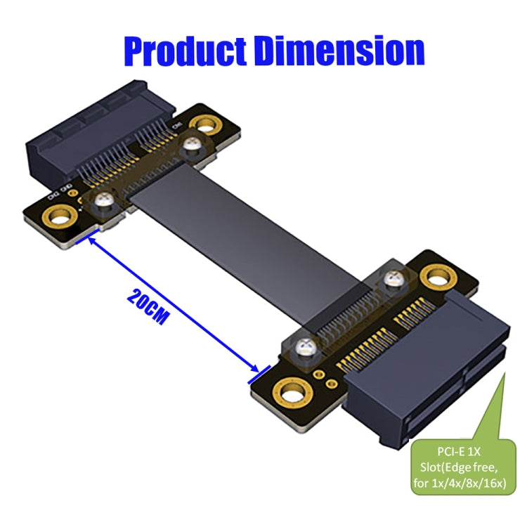 K10 PCI-e  PCI Express 36PIN 1X Female to Female Extension Cable with Gold-plated Connector, Length: 20cm