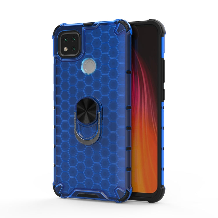 For Xiaomi Redmi 9C Shockproof Honeycomb PC + TPU Ring Holder Protection Case