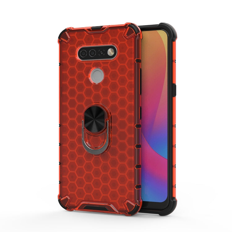 For LG Stylo 6 Shockproof Honeycomb PC + TPU Ring Holder Protection Case