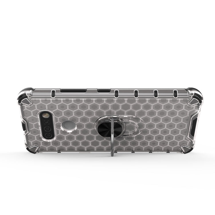 For LG Stylo 6 Shockproof Honeycomb PC + TPU Ring Holder Protection Case