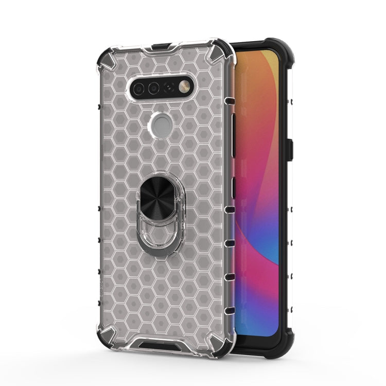 For LG Stylo 6 Shockproof Honeycomb PC + TPU Ring Holder Protection Case