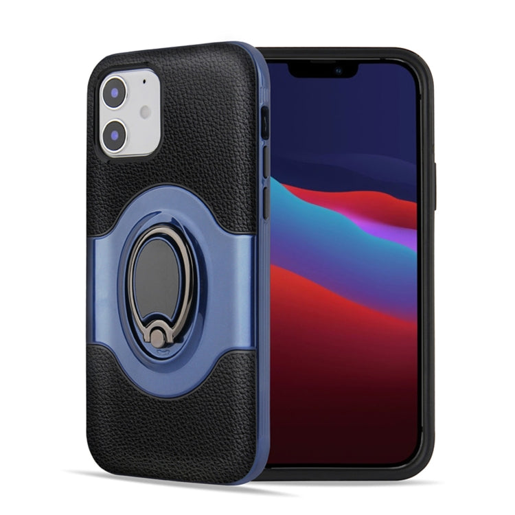 For iPhone 12 mini Dual Layer TPU+PC Hybrid Armor Shockproof Case with 360 Degree Rotating Metal Ring Holder