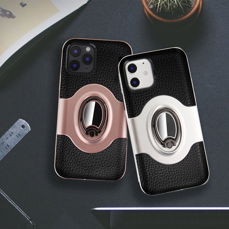 For iPhone 12 mini Dual Layer TPU+PC Hybrid Armor Shockproof Case with 360 Degree Rotating Metal Ring Holder
