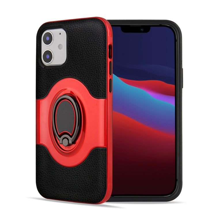 For iPhone 12 mini Dual Layer TPU+PC Hybrid Armor Shockproof Case with 360 Degree Rotating Metal Ring Holder