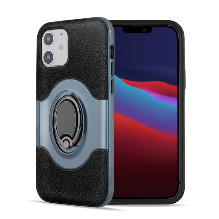 For iPhone 12 mini Dual Layer TPU+PC Hybrid Armor Shockproof Case with 360 Degree Rotating Metal Ring Holder