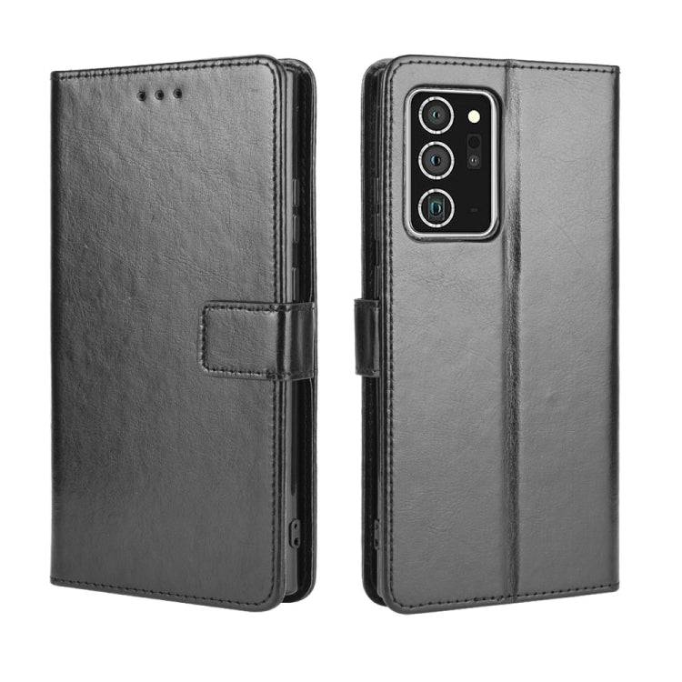 For Samsung Galaxy Note20 Ultra Retro Crazy Horse Texture Horizontal Flip Leather Case with Holder & Card Slots & Lanyard