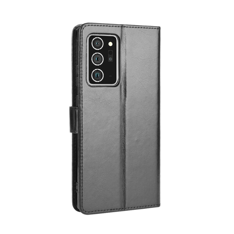 For Samsung Galaxy Note20 Ultra Retro Crazy Horse Texture Horizontal Flip Leather Case with Holder & Card Slots & Lanyard