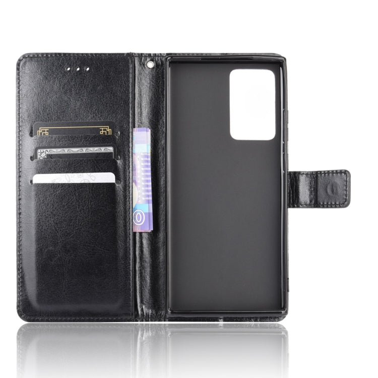 For Samsung Galaxy Note20 Ultra Retro Crazy Horse Texture Horizontal Flip Leather Case with Holder & Card Slots & Lanyard