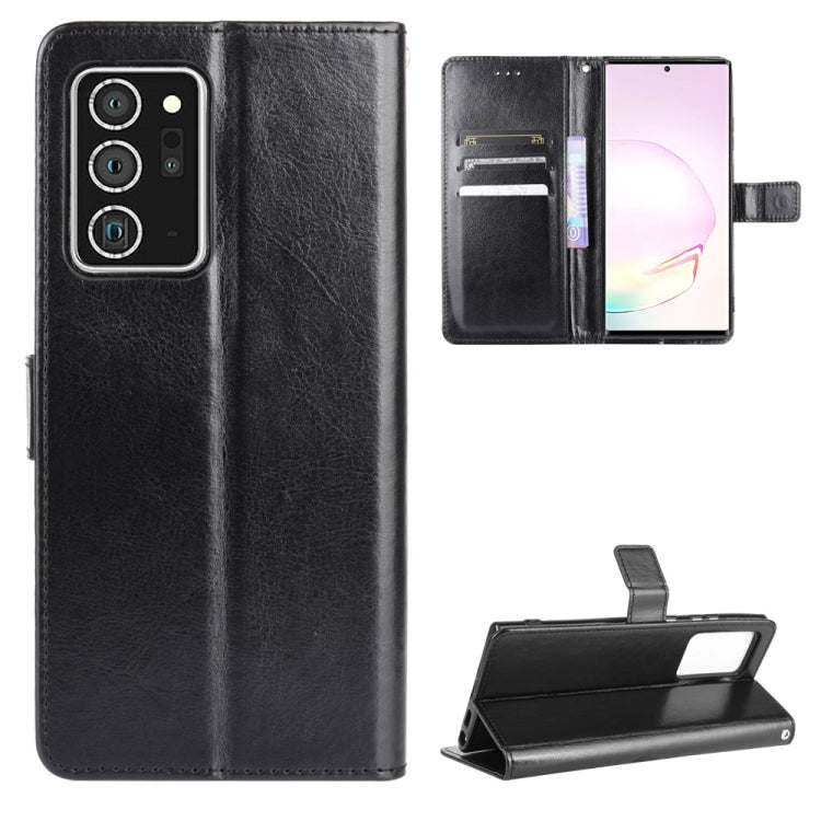 For Samsung Galaxy Note20 Ultra Retro Crazy Horse Texture Horizontal Flip Leather Case with Holder & Card Slots & Lanyard