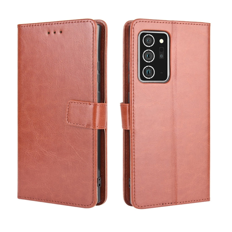 For Samsung Galaxy Note20 Ultra Retro Crazy Horse Texture Horizontal Flip Leather Case with Holder & Card Slots & Lanyard